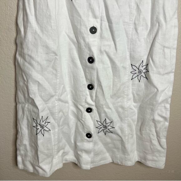 Madewell Button-Front Midi Dress in 100% Linen in Eyelet White Size: 0, NWT - Picture 6 of 12